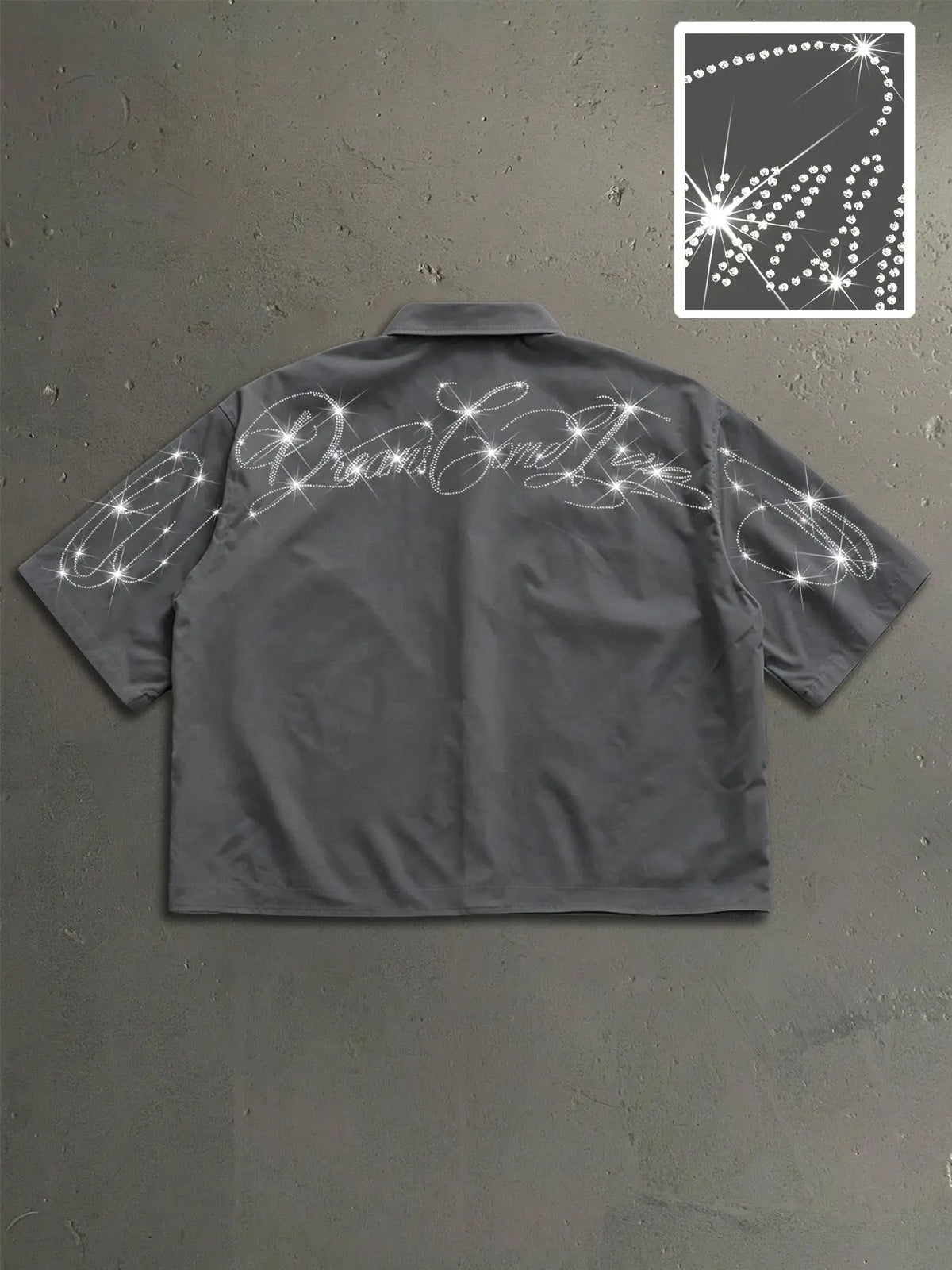 Men's Trendy Casual Short Sleeve Graphic Shirt, Rhinestone Floral Design, Comfortable Fabric, Perfect for Daily Wear, Campus Style, American Streetwear, Casual Streetwear Top, Dates, Casual Summer Clothes