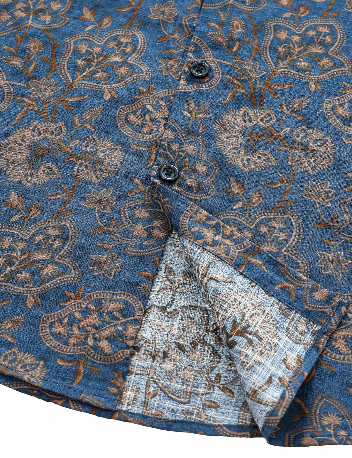TIXMIE Men's Tropical Paisley Floral Hawaiian Shirt - Cotton Blend, Short-Sleeve, Button-Down, Relaxed Fit, Foldable, Holiday Outdoors Casual Summer Beach Top