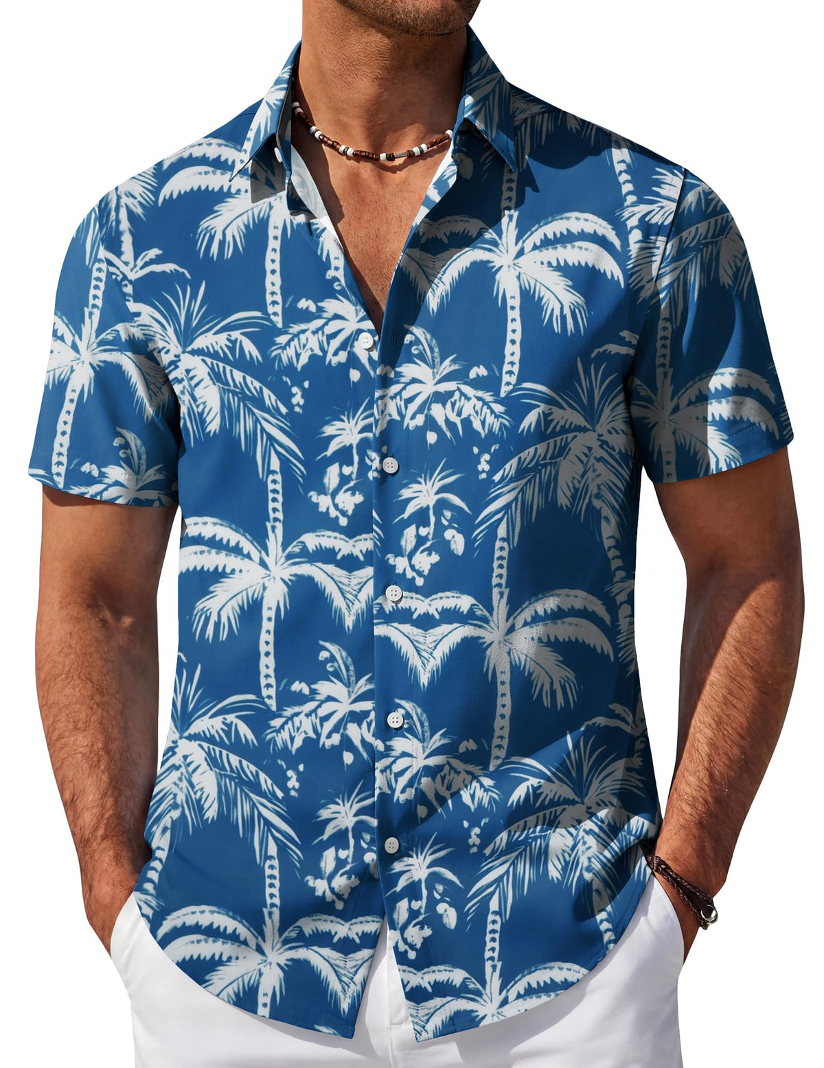 COOFANDY Mens Hawaiian Shirt Short Sleeve Button Down Beach Vacation Shirt Retro Summer Tropical Shirts