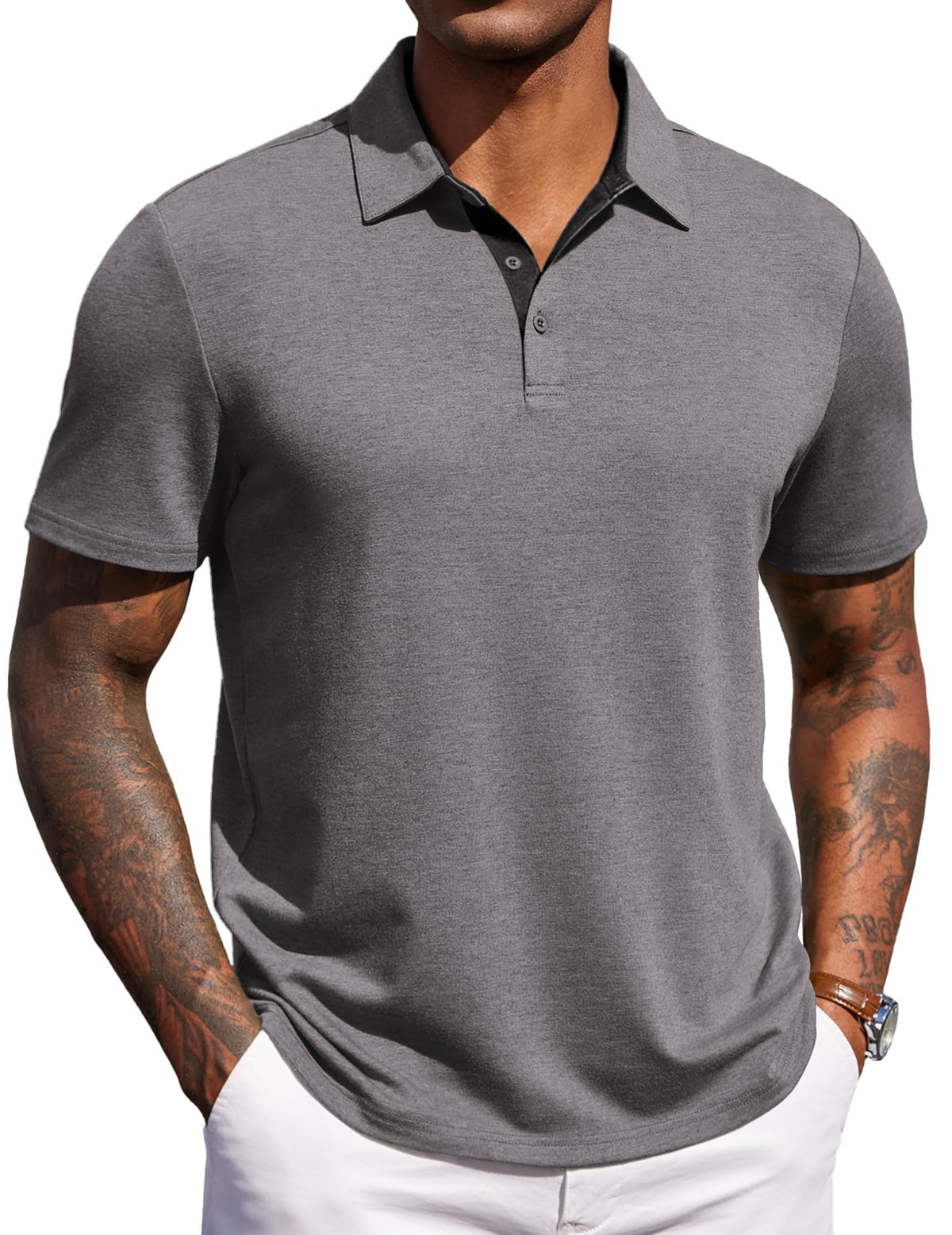 COOFANDY Mens Polo Shirts Short Sleeve Casual Summer Polo Tee Collared Tops