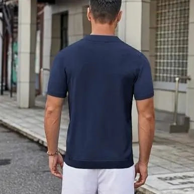 COOFANDY B Mens Knit Button Down Shirt Short Sleeve Summer Casual Shirts Vintage Beach Vacation Shirts