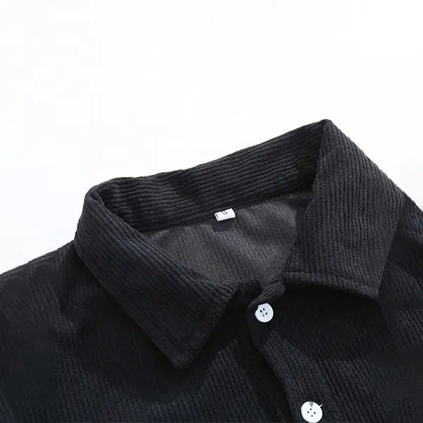 Men's corduroy long-sleeved polo shirt jacket for spring and autumn, casual and loose, easy to match, men's style for autumn and winter
