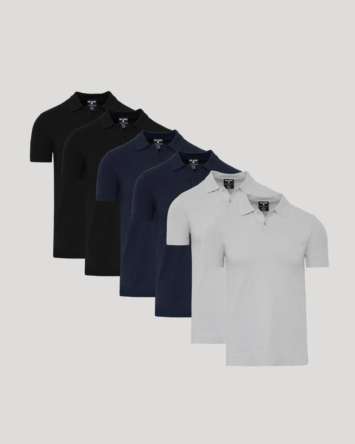 True Classic Men's Dressy Short-Sleeve Knit Polo Sweater - Menswear with Viscose-Polyester Breathable Fabric, Stretch, Moisture-Wicking & UPF 30
