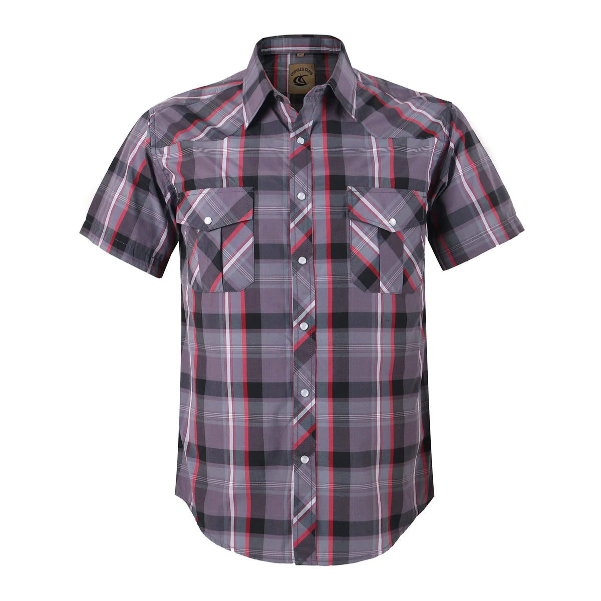 Summer Outfit COEVALS CLUB Summer Vibes Men's Western Cowboy Shirt Pearl Snap Short Sleeve Plaid Work Shirts High-End Fabric Classic Fit Menswear Top Shortsleeve,clothes for back to school,first day of school outfits