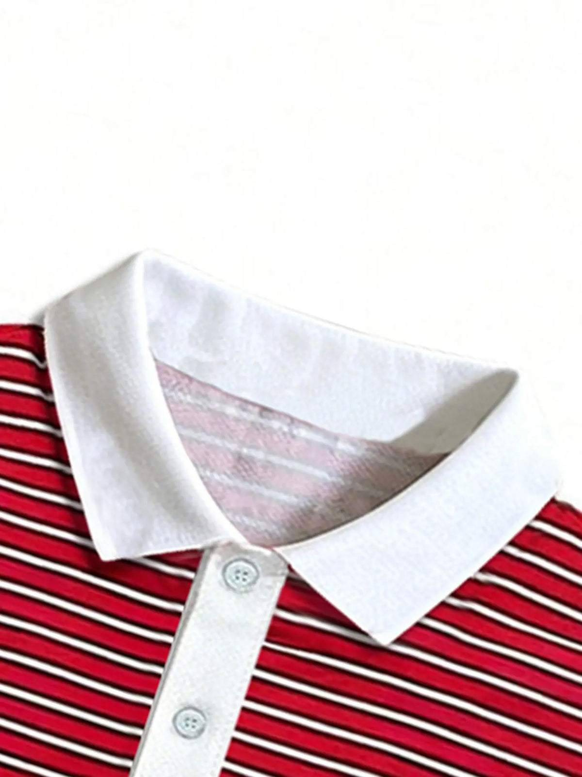 Men's Striped Polo Shirt, Summer Polo Shirts, Colorblock Lapel Embroidered Badge, College Style Streetwear, Loose Fit Summer Casual Top