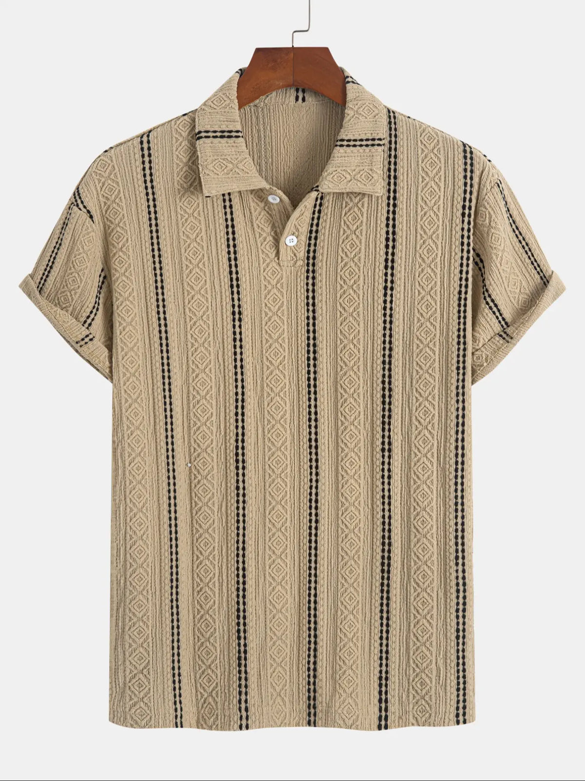 Men's Regular Fit Striped Print Short Sleeve Collared Polo Shirt, Trendy Casual Fashion Comfy Top for Summer, Men's Clothes for Daily Wear, Summer Polo Shirts