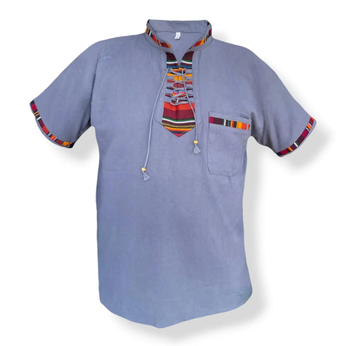 Sacbe Clothing Typical Guatemala Shirt with Hand Embroidered Mayan Pattern Menswear Top Casual Breathable Outfits