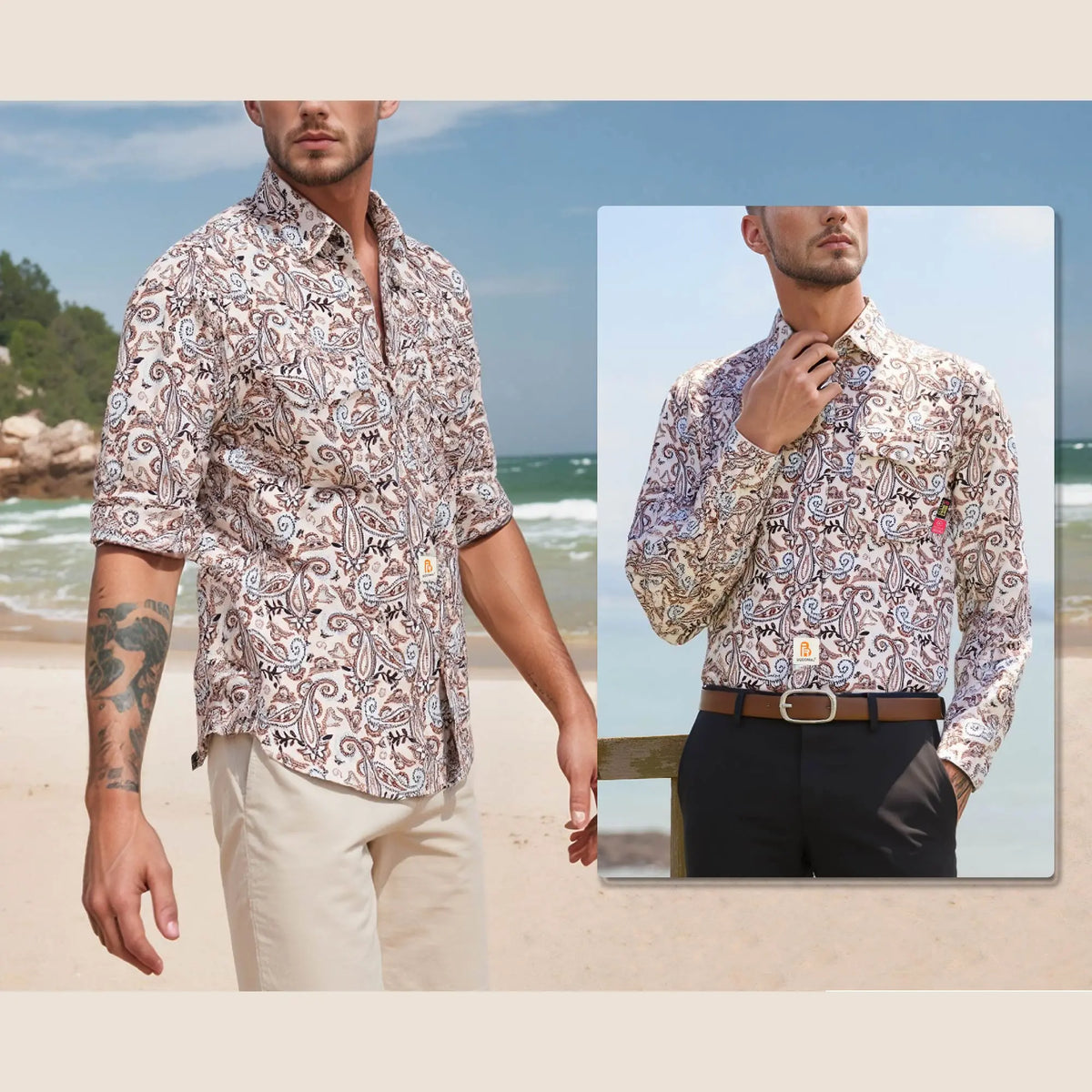 6.5OZ Lightweight Printed FR Shirts With Pearl Snap