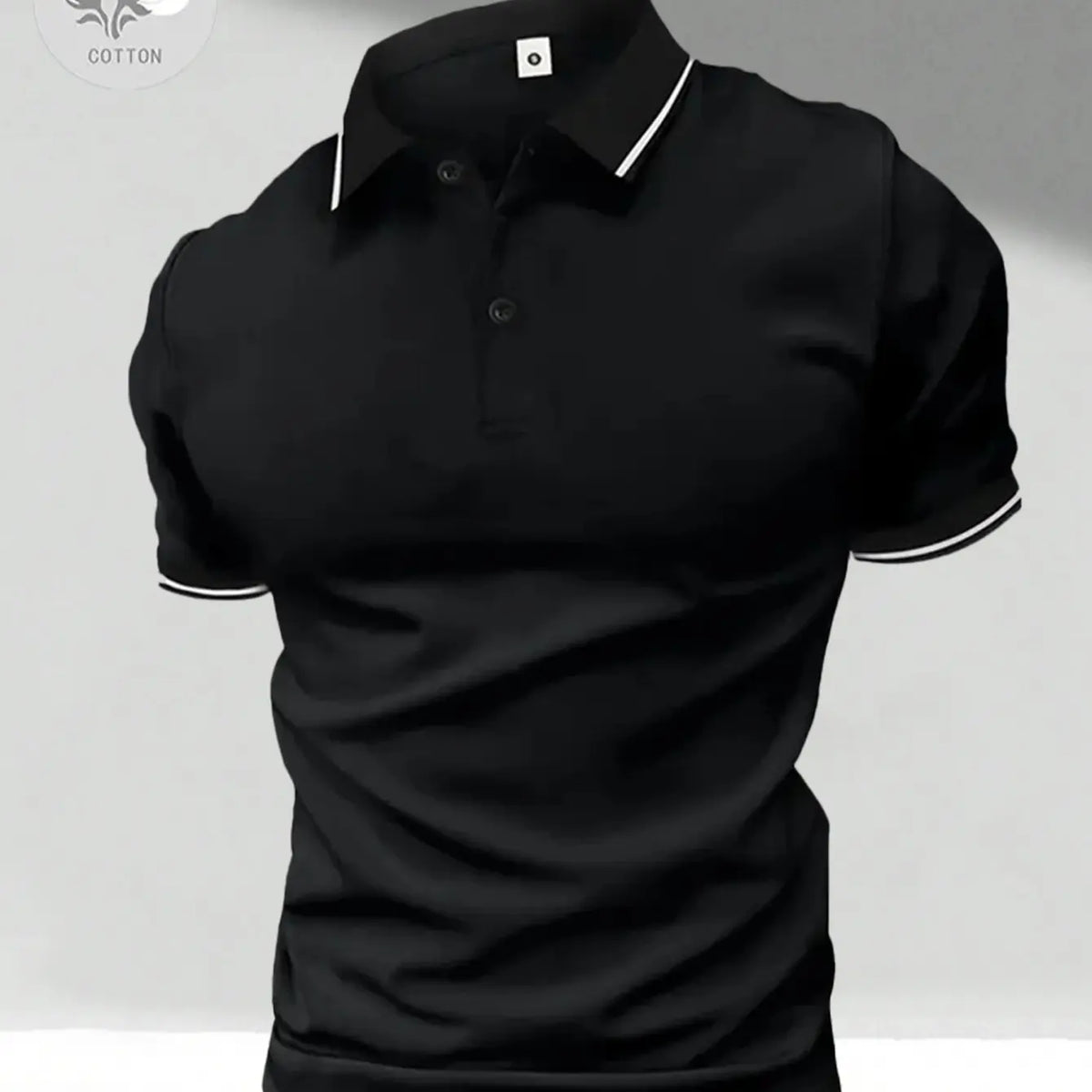 Men's Classic 100% Cotton Fitted Short Sleeve Polo Shirt - Retro, Elegant Minimalist Top for Golf, Business Casual Menswear, Business Casual Polo Shirts, Button