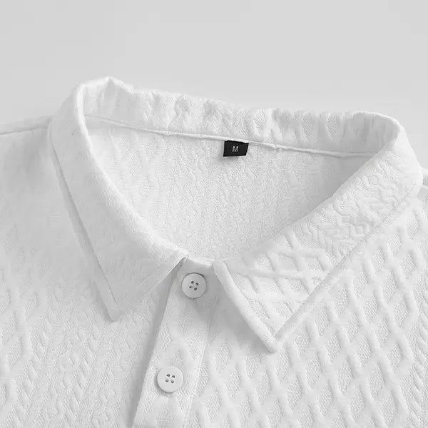 3-Pack men‘s summer outdoor casual jacquard polo shirts—the textured fabric resists shape distortion, and the traditional lapel is perfect for business meetings and everyday shopping/casual wear.