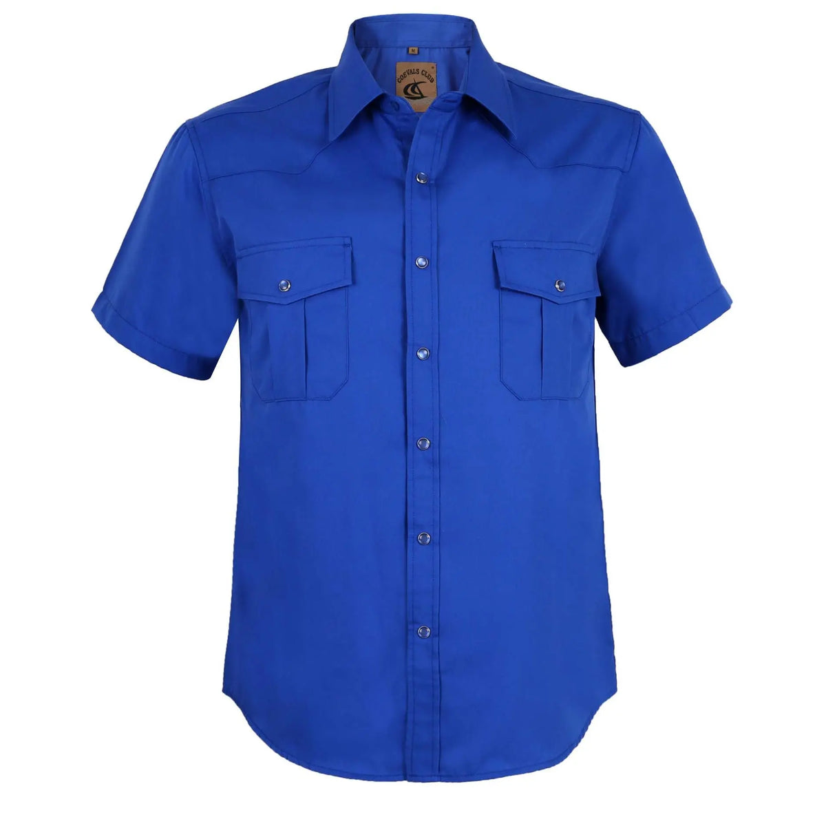 COEVALS CLUB Men's Casual Western Plaid Shortsleeve Cowboy Shirt - Durable Polyester-Cotton Blend Work Top, Breathable Lightweight, Pearl Snap Buttons, Western Style Wardrobe Staples for Summer Vacation, Wild West Outdoors