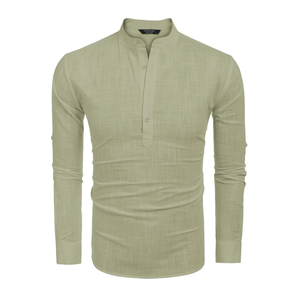 COOFANDY Week Men's Cotton Linen Henley Shirt Long Sleeve Hippie Casual Beach T Shirts Menswear Soft Beach Wear Breathable Vneck Fashion Lightweight Stylish Slim Fit（runs small ）