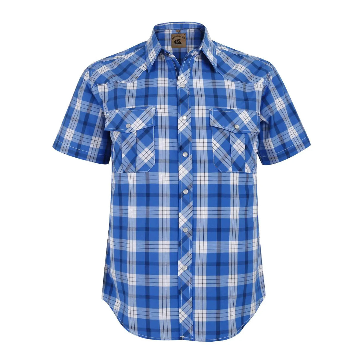 Summer Outfit COEVALS CLUB Summer Vibes Men's Western Cowboy Shirt Pearl Snap Short Sleeve Plaid Work Shirts High-End Fabric Classic Fit Menswear Top Shortsleeve,clothes for back to school,first day of school outfits