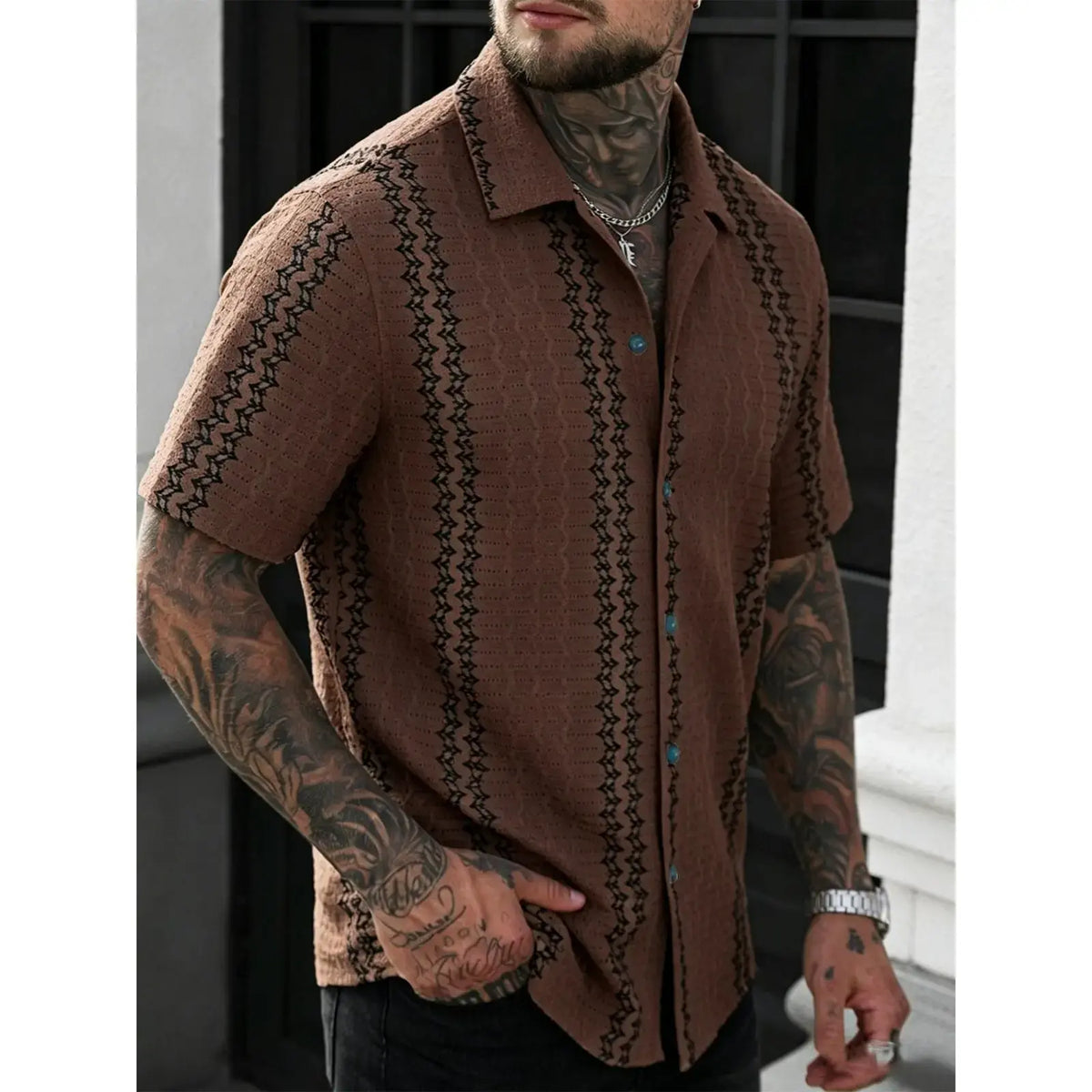 Fashion plaid shirt — stylish and elegant men’s plaid shirt; casual and versatile; quick-drying golf fabric; comfortable cotton blend; trendy hooded design; holiday limited edition; men’s stretch long-sleeve formal shirt; summer menswear; polo shirt; Crim
