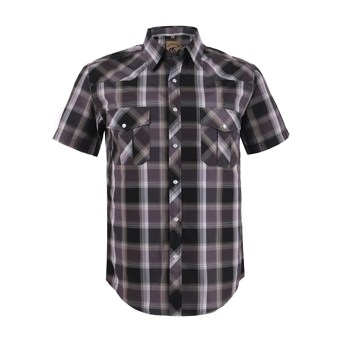 Summer Outfit COEVALS CLUB Summer Vibes Men's Western Cowboy Shirt Pearl Snap Short Sleeve Plaid Work Shirts High-End Fabric Classic Fit Menswear Top Shortsleeve,clothes for back to school,first day of school outfits