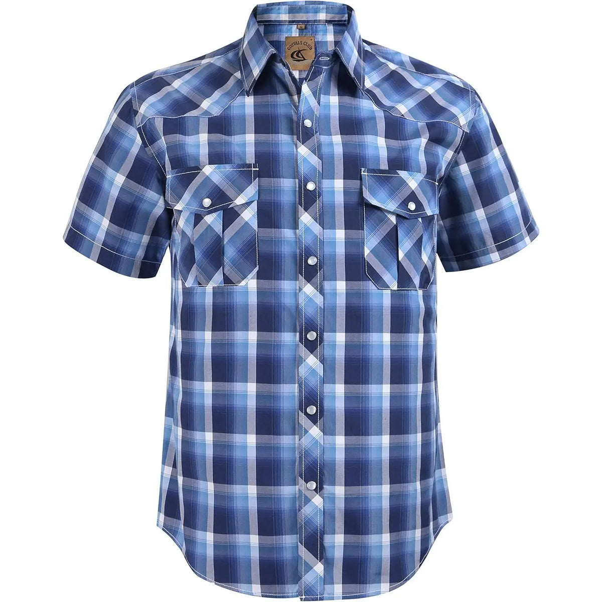Summer Outfit COEVALS CLUB Summer Vibes Men's Western Cowboy Shirt Pearl Snap Short Sleeve Plaid Work Shirts High-End Fabric Classic Fit Menswear Top Shortsleeve,clothes for back to school,first day of school outfits