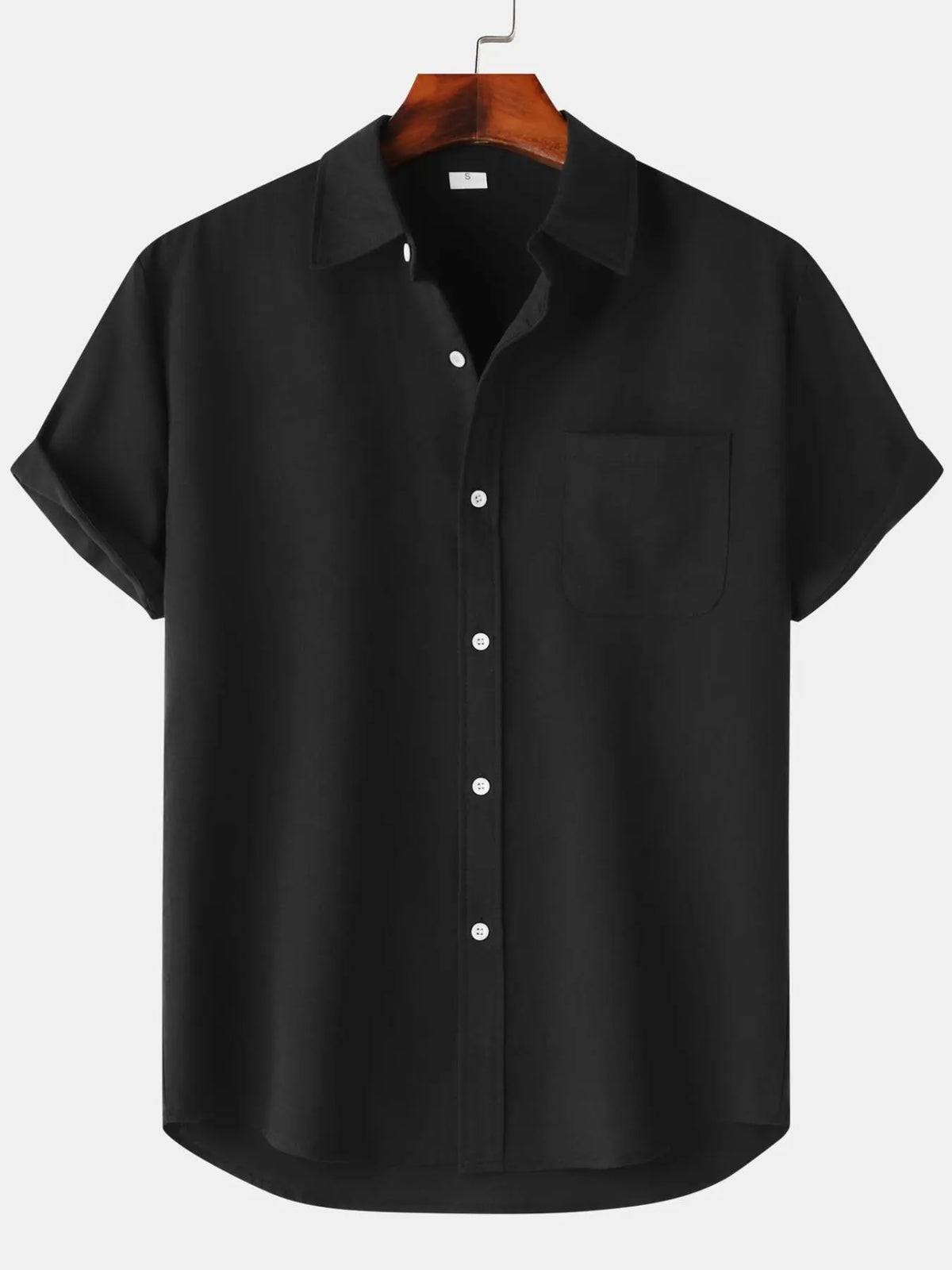 Men's Linen Short Sleeve Shirt, Casual Classic Button Front Plain Solid Color, Ideal for Daily Wear and Special Occasions, Easy Care and Comfortable Fit