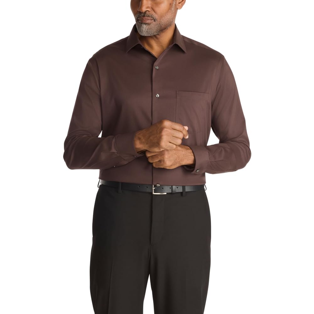 Van Heusen Men's Van Heusen Men's Dress Shirt Regular Fit Ultra Wrinkle Free Flex Collar Stretch Solid