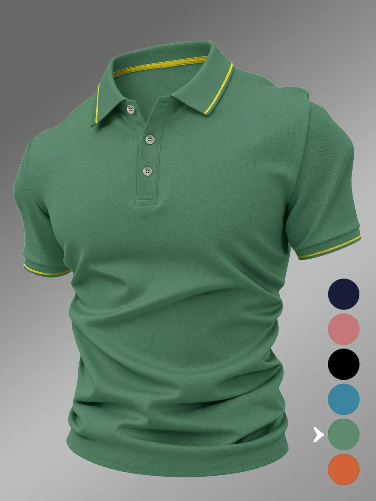 New Men's Polo Shirt 2026, Polo Style Elastic Casual Geometric Pattern, Fitted Comfortable Breathable Summer Polos, All-Season High-Quality Polo Top, Menswear