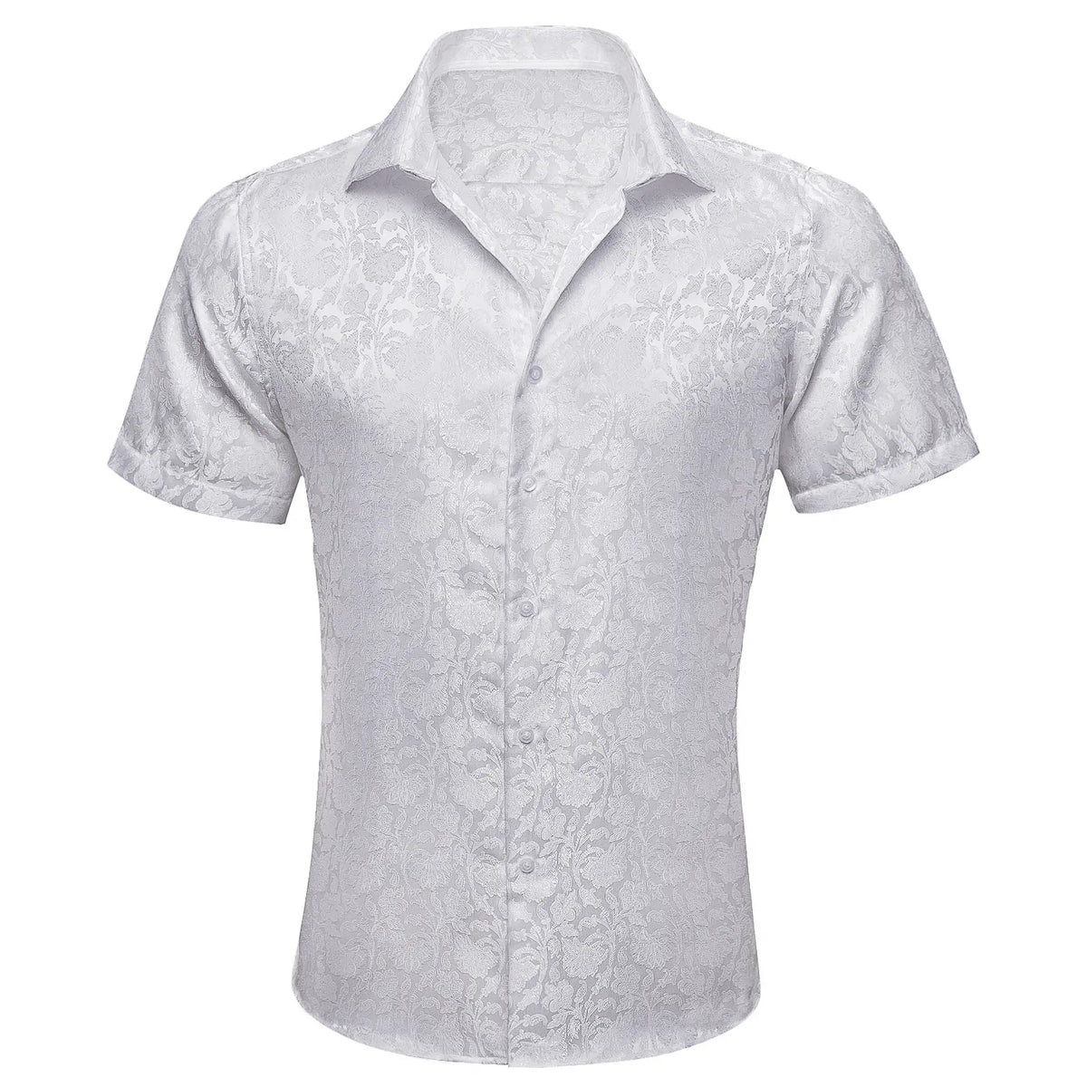 Ailisus Men's Slim Fit Paisley Shirt, Short Sleeve Casual Button-Down Polyester Top for Wedding & Party Wear, Shortsleeve, Men's Casual Shirts, Fabric, Slim Fit Ease, Wash‑Resists Pilling