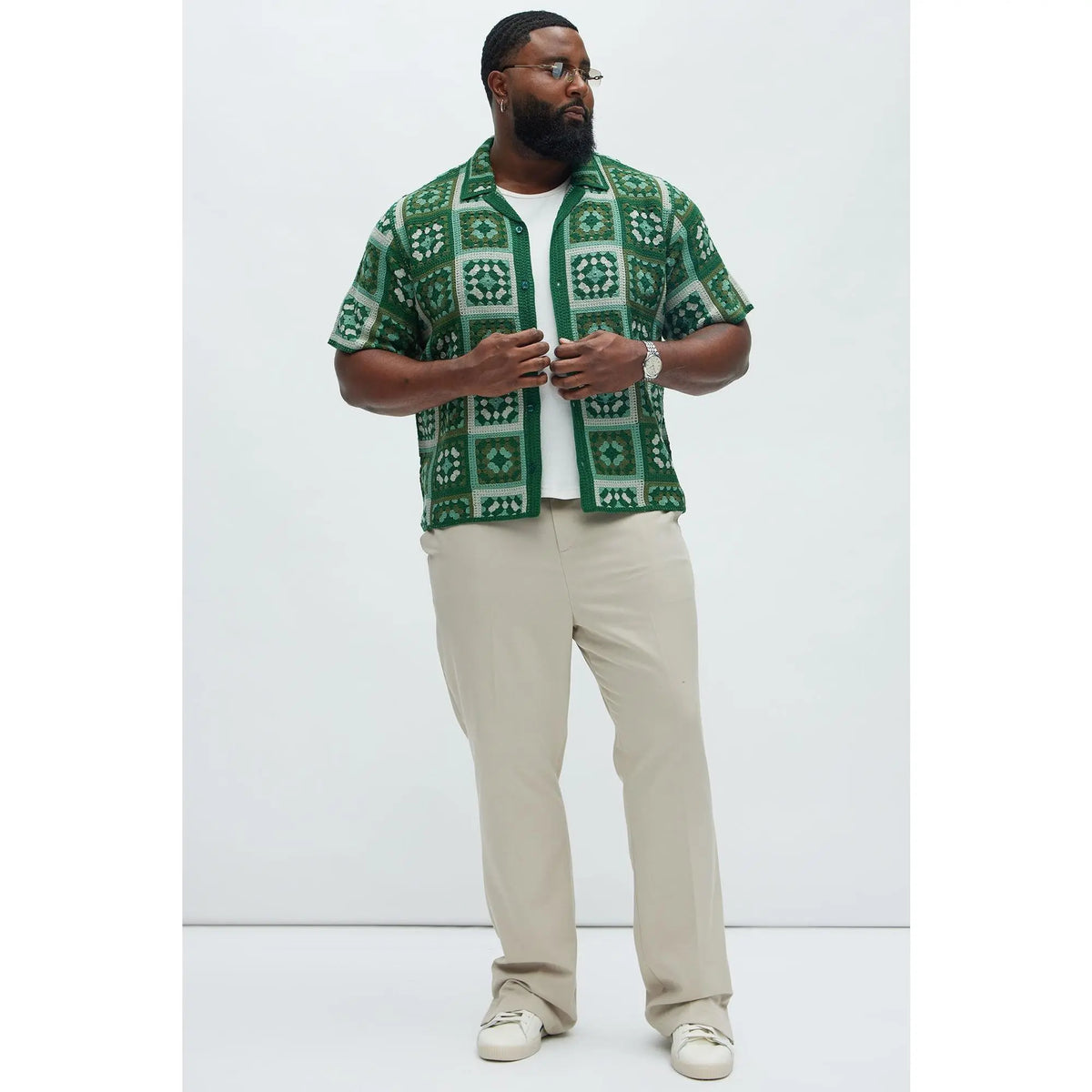 Nolan Textured Shirt - Green/combo