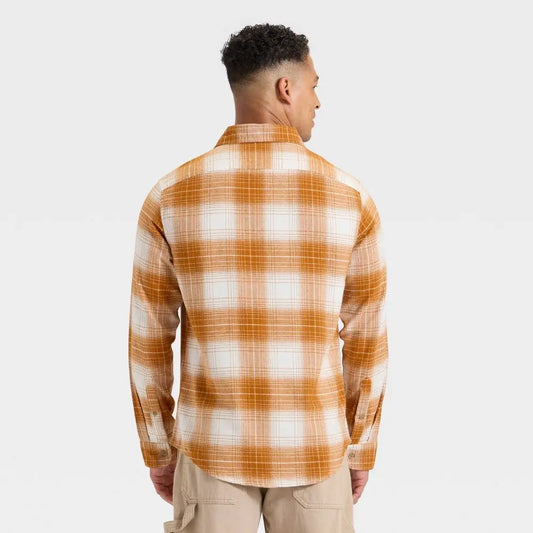 Men's Vintage Mid-Weight Long Sleeve Flannel Shirt - Goodfellow & Co