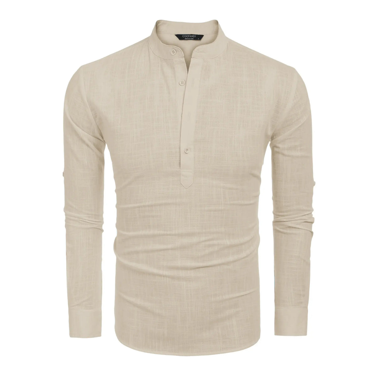 COOFANDY Week Men's Cotton Linen Henley Shirt Long Sleeve Hippie Casual Beach T Shirts Menswear Soft Beach Wear Breathable Vneck Fashion Lightweight Stylish Slim Fit（runs small ）