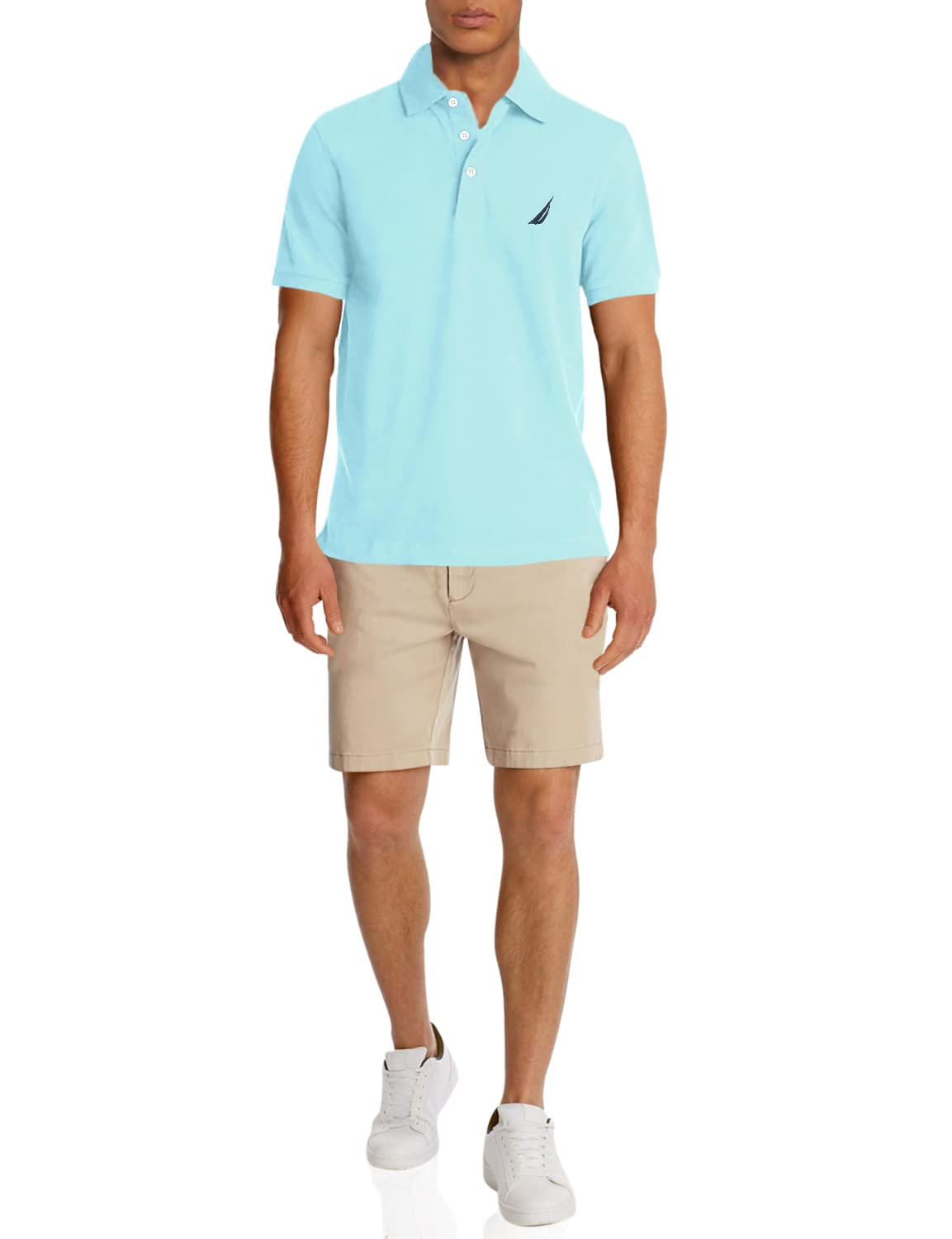Nautica Men's Short Sleeve Solid Stretch Cotton Pique Polo Shirt