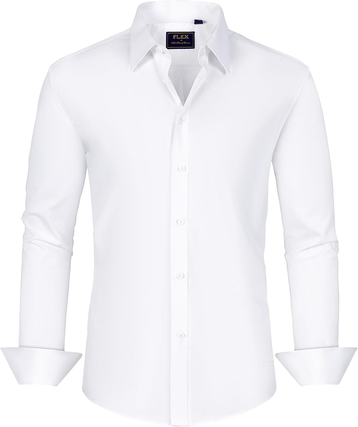 J.VER Men's Dress Shirts Stretch Stain Shield Long Sleeve Solid Formal Shirt Business Casual Button Down Shirts