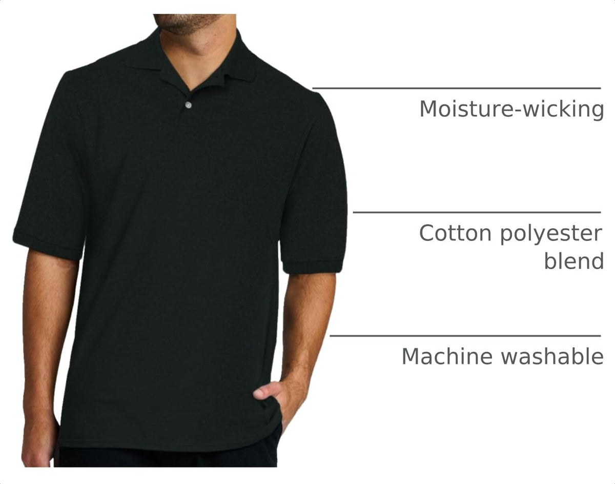 Jerzees Men's Dri Power Cotton Blend Polo Shirts, Moisture Wicking for All Day Comfort, Short or Long Sleeve