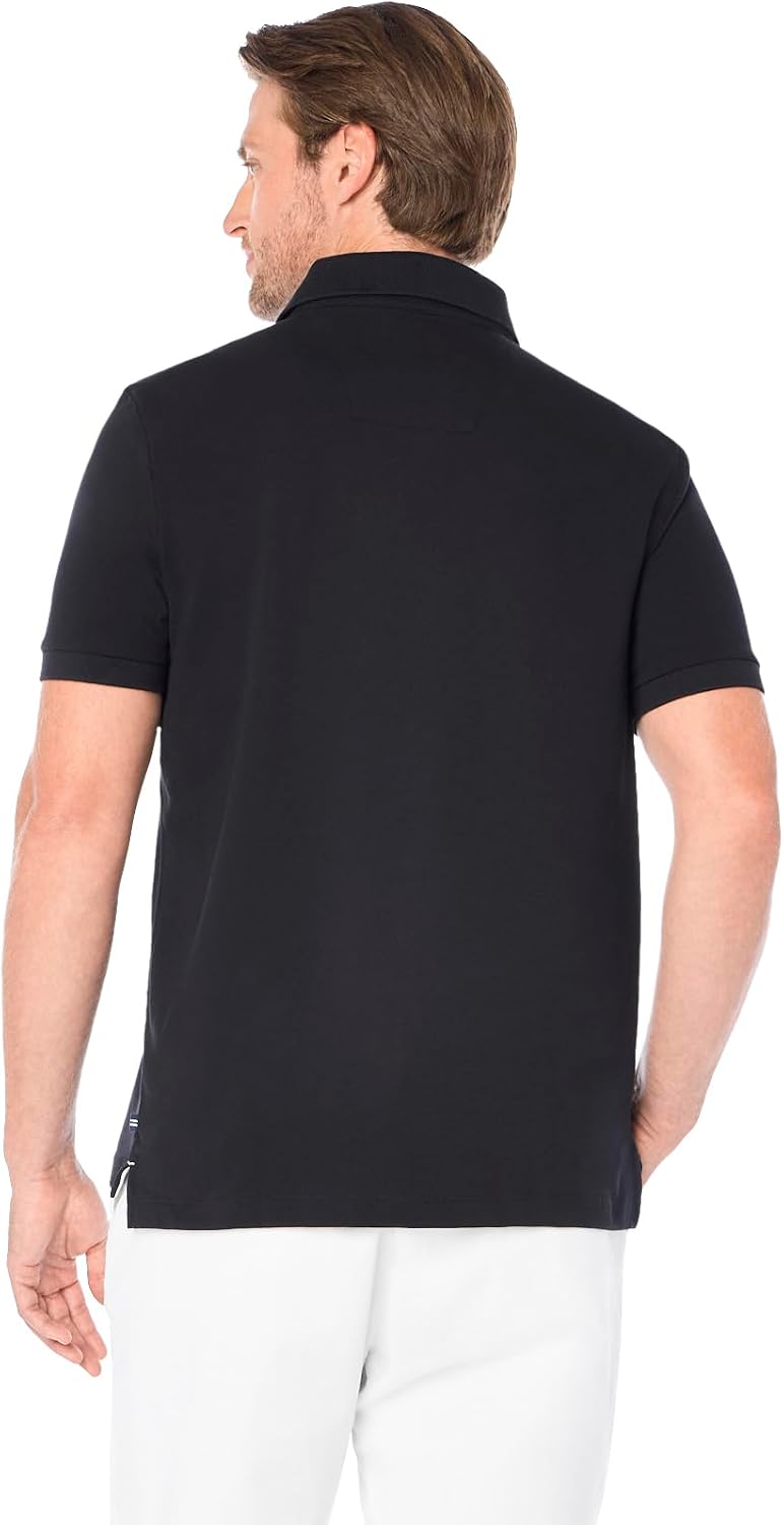 Nautica Men's Short Sleeve Solid Stretch Cotton Pique Polo Shirt