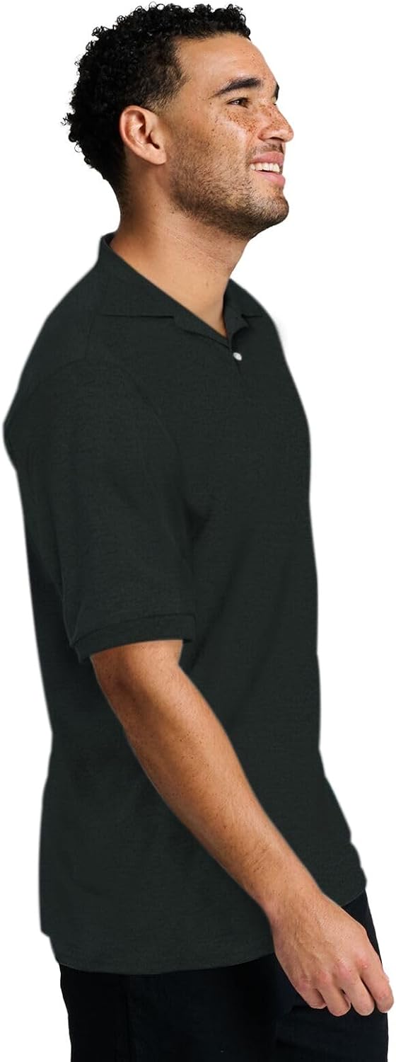 Jerzees Men's Dri Power Cotton Blend Polo Shirts, Moisture Wicking for All Day Comfort, Short or Long Sleeve