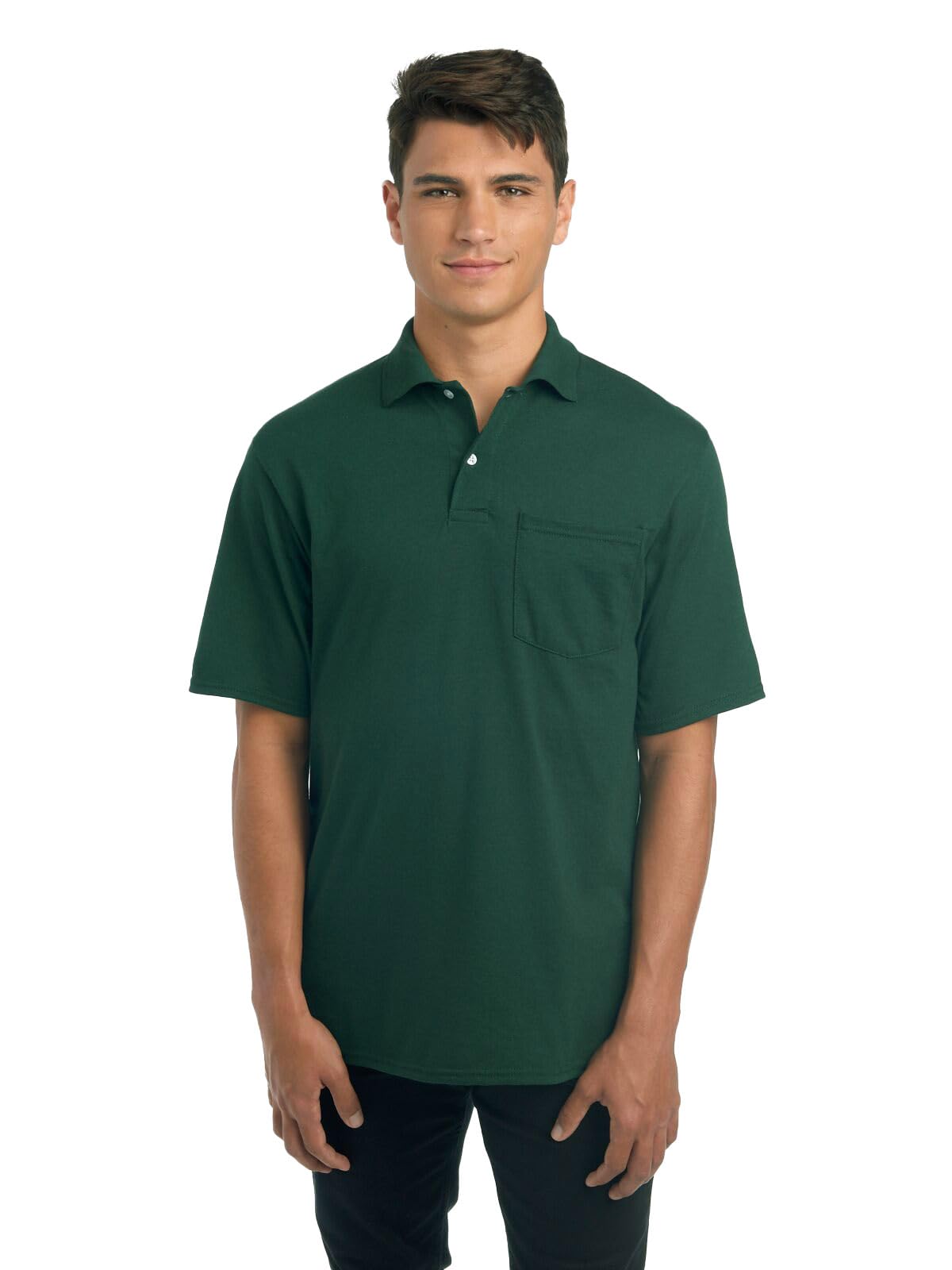 Jerzees Men's Dri Power Cotton Blend Polo Shirts, Moisture Wicking for All Day Comfort, Short or Long Sleeve