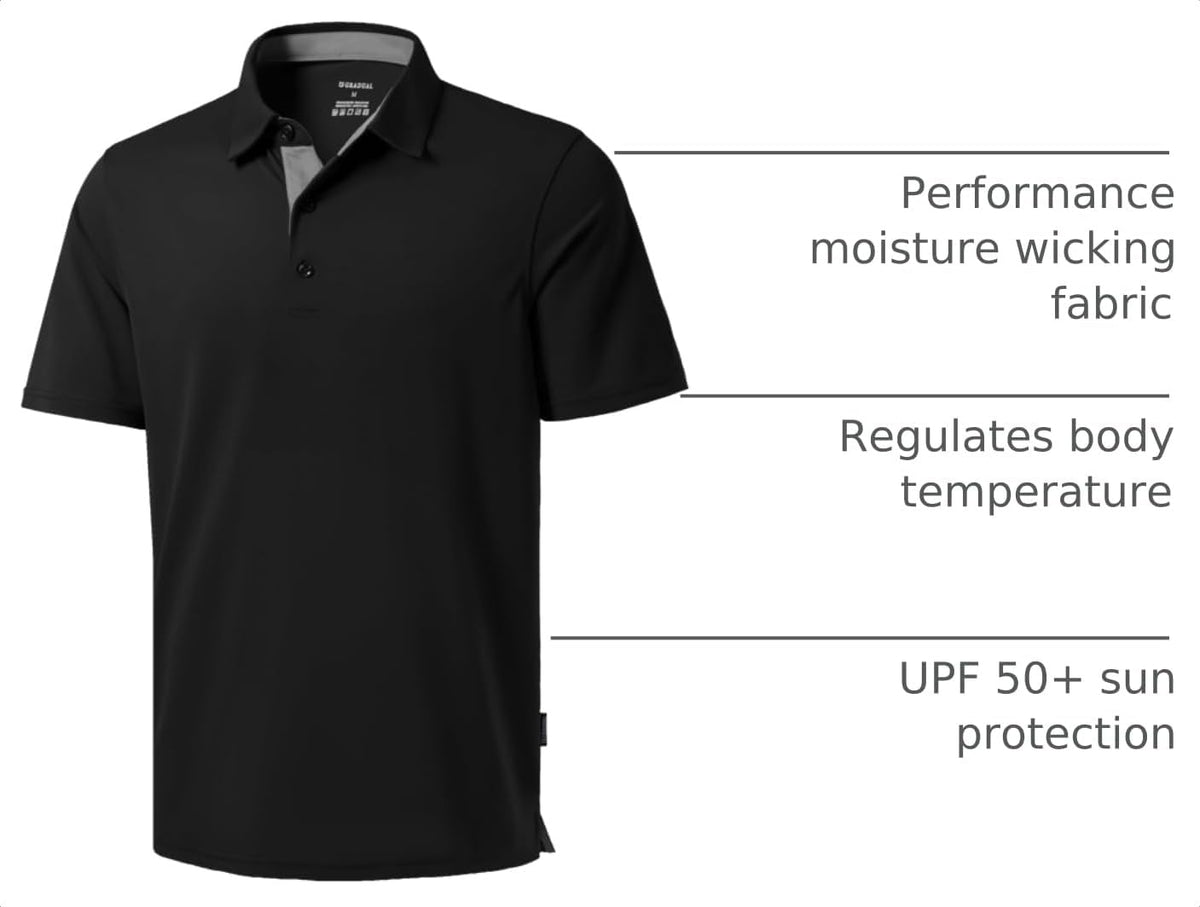 Men's Golf Polo Shirts Dry Fit Moisture Wicking Performance Short Sleeve