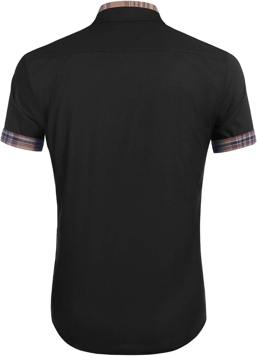 COOFANDY Mens Short Sleeve Button Down Shirts Casual Wrinkle Free Dress Shirt Plaid Collar Summer Shirts
