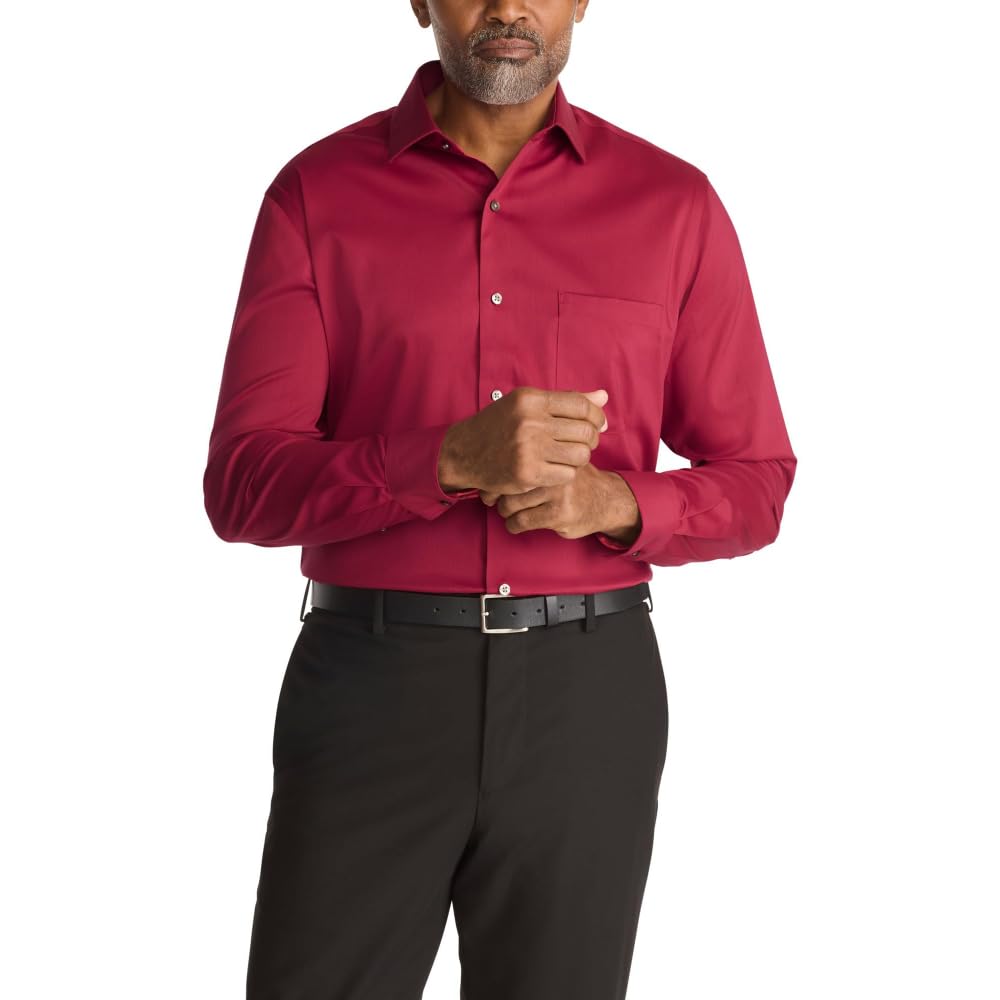 Van Heusen Men's Van Heusen Men's Dress Shirt Regular Fit Ultra Wrinkle Free Flex Collar Stretch Solid