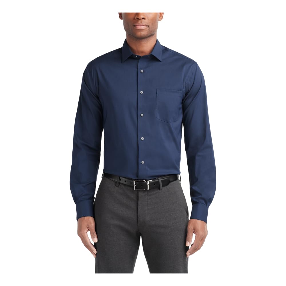 Van Heusen Men's Van Heusen Men's Dress Shirt Regular Fit Ultra Wrinkle Free Flex Collar Stretch Solid
