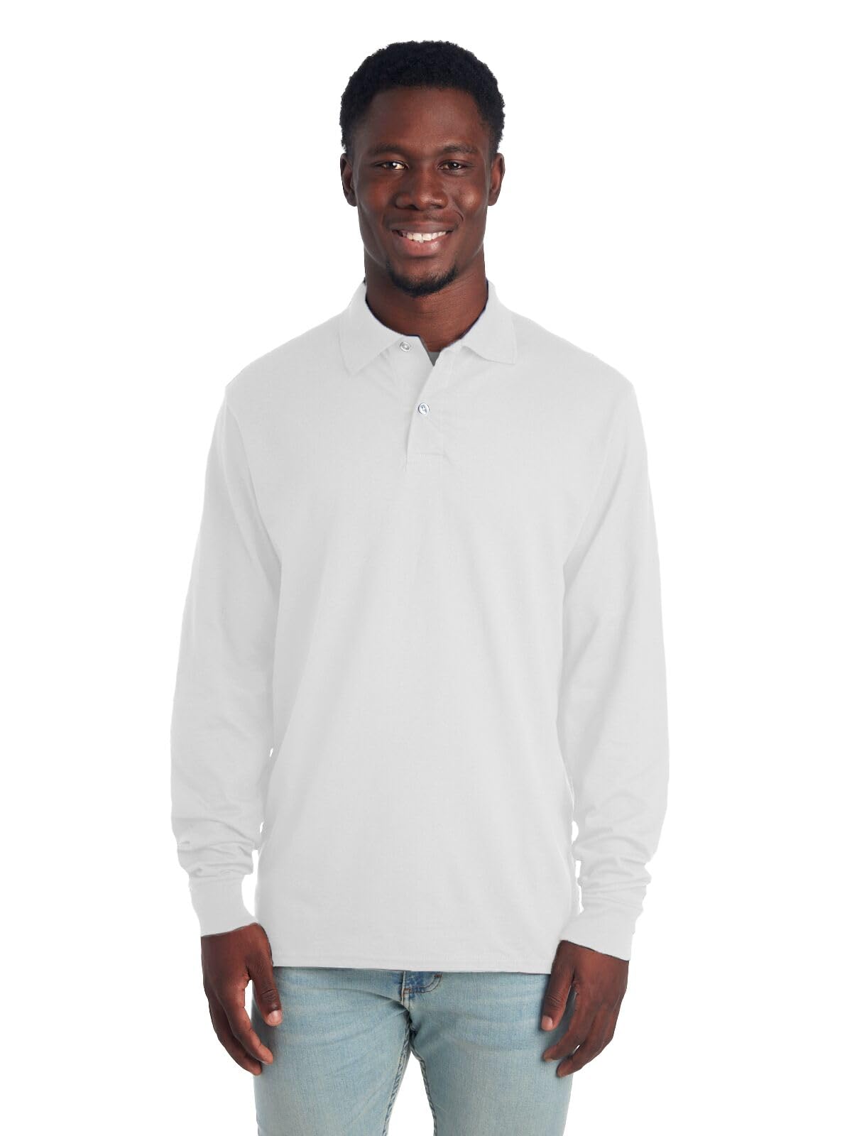 Jerzees Men's Dri Power Cotton Blend Polo Shirts, Moisture Wicking for All Day Comfort, Short or Long Sleeve