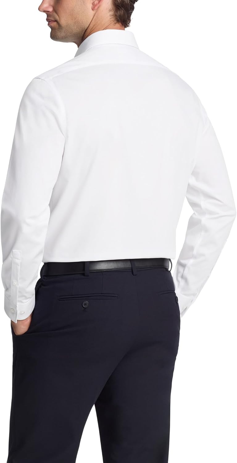 Calvin Klein Men's Slim Fit Non-Iron Herringbone Dress Shirt