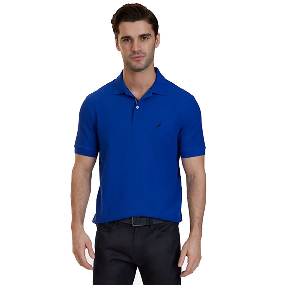 Nautica Men's Classic Short Sleeve Solid Performance Deck Polo Shirt