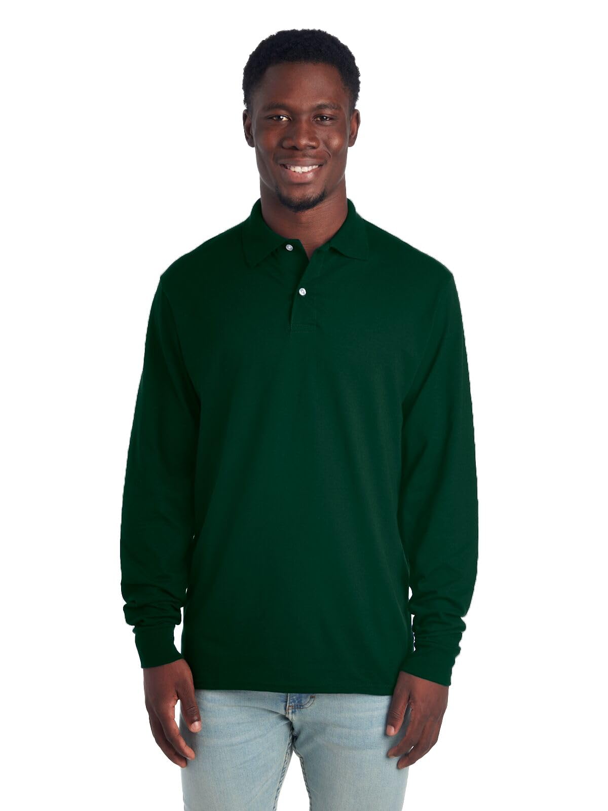 Jerzees Men's Dri Power Cotton Blend Polo Shirts, Moisture Wicking for All Day Comfort, Short or Long Sleeve