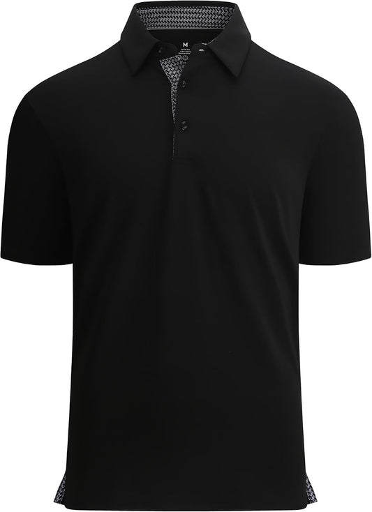 Alex Vando Mens Golf Shirt Quick-Dry Solid Short Sleeve Polo Shirts