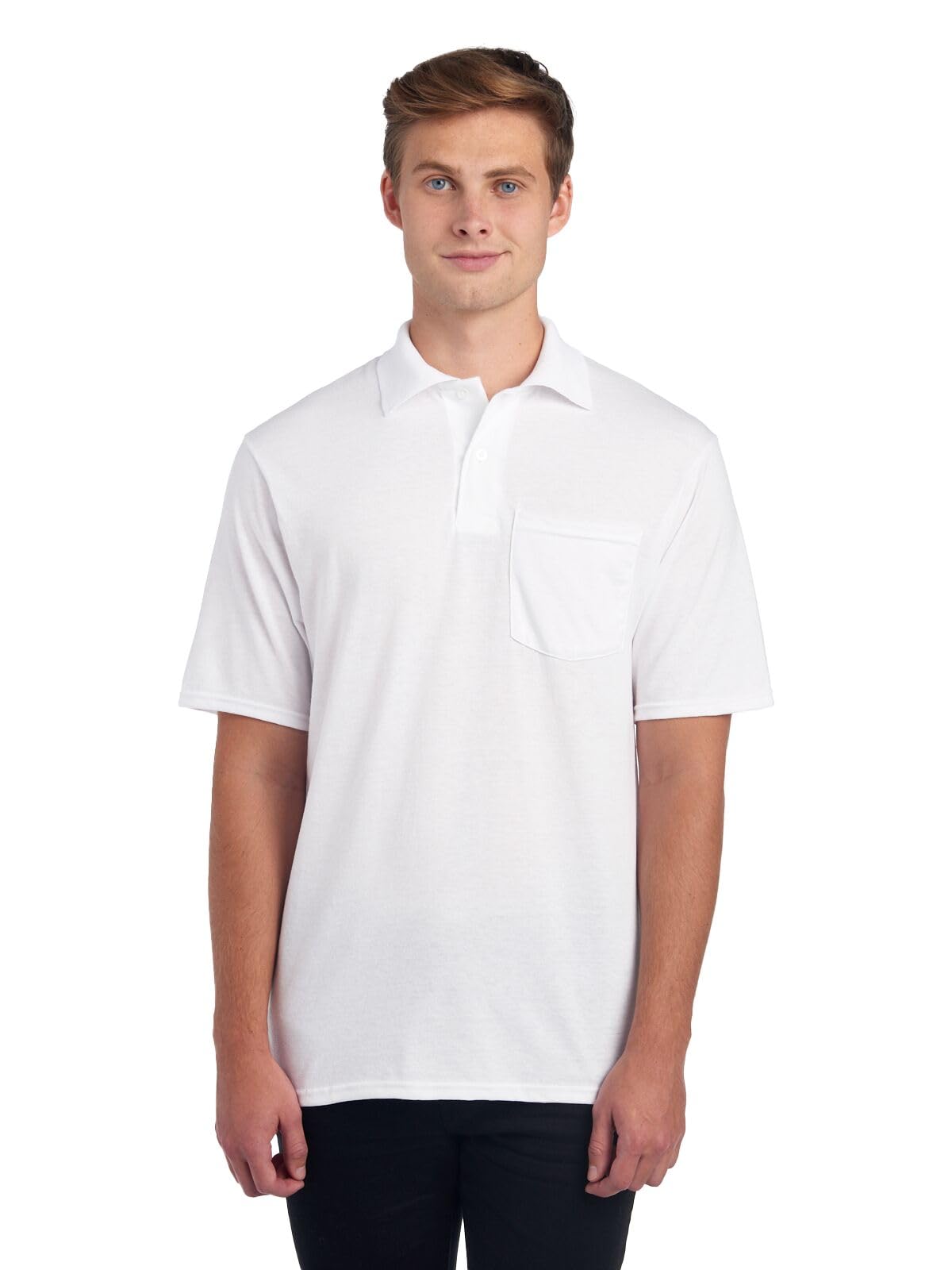 Jerzees Men's Dri Power Cotton Blend Polo Shirts, Moisture Wicking for All Day Comfort, Short or Long Sleeve