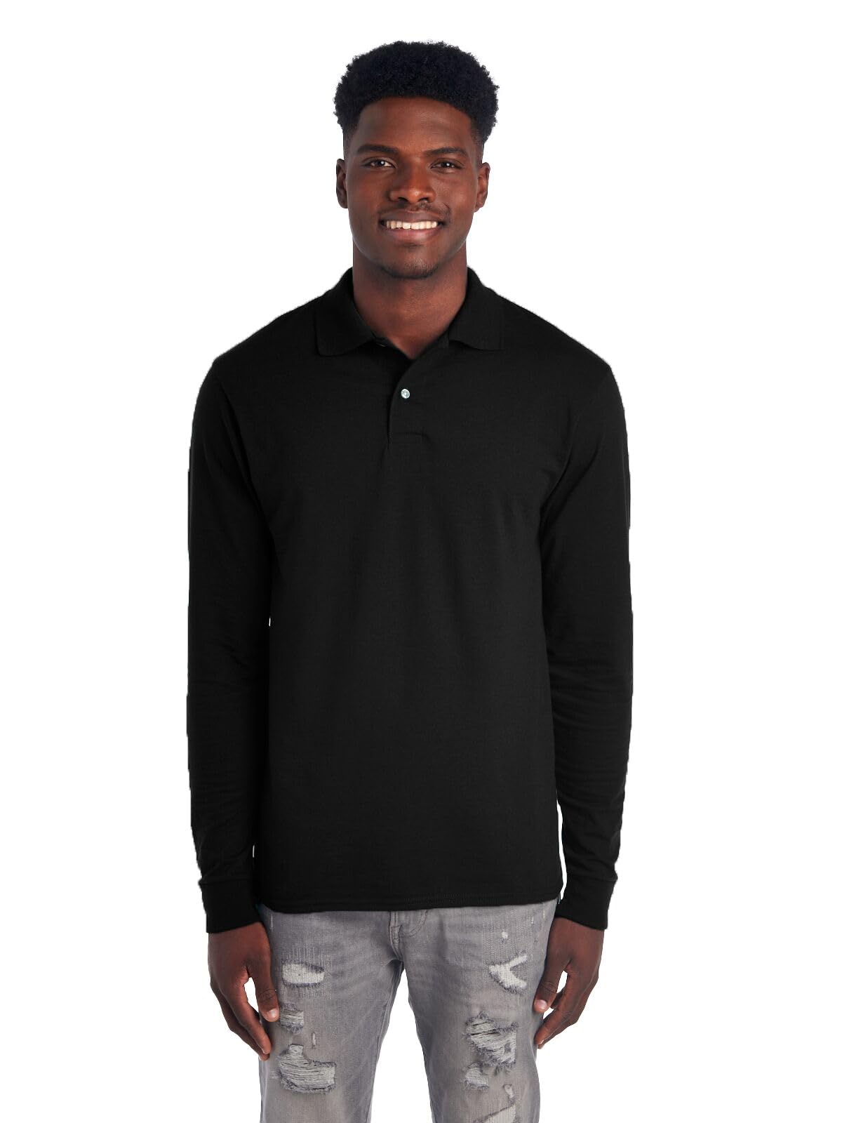 Jerzees Men's Dri Power Cotton Blend Polo Shirts, Moisture Wicking for All Day Comfort, Short or Long Sleeve