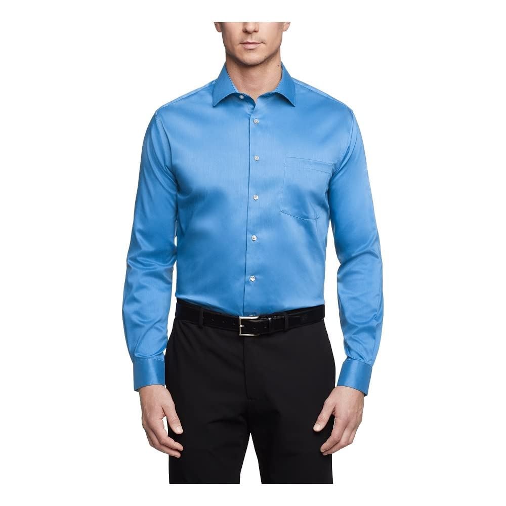 Van Heusen Men's Van Heusen Men's Dress Shirt Regular Fit Ultra Wrinkle Free Flex Collar Stretch Solid