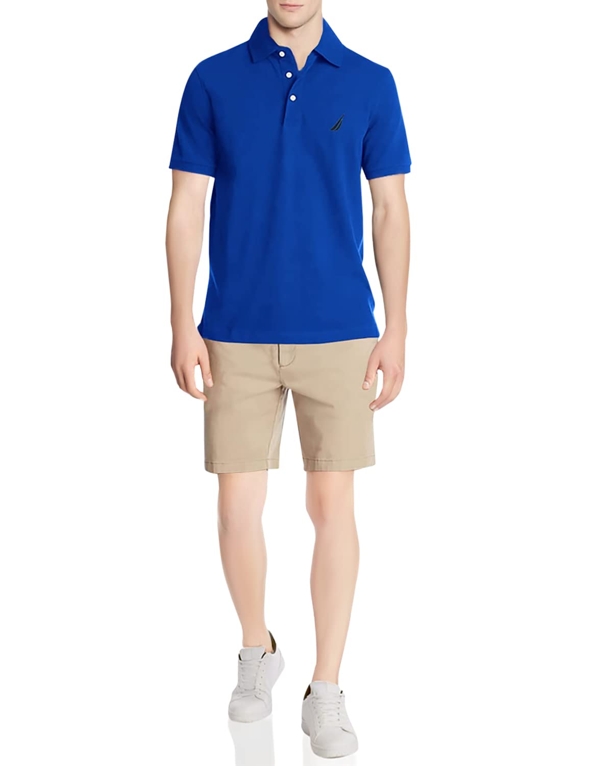 Nautica Men's Short Sleeve Solid Stretch Cotton Pique Polo Shirt