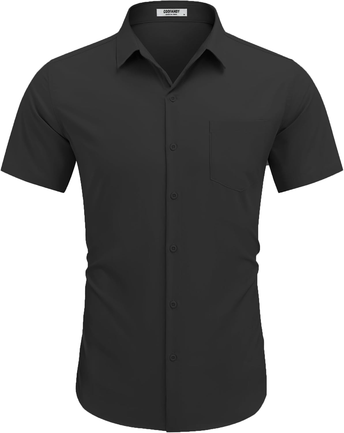 COOFANDY Men's Short Sleeve Casual Button Down Shirt Business Untucked Dress Shirts with Pocket