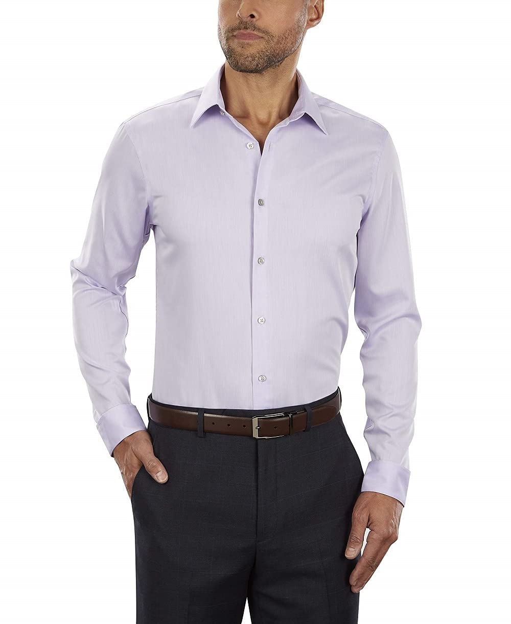 Calvin Klein Men's Slim Fit Non-Iron Herringbone Dress Shirt