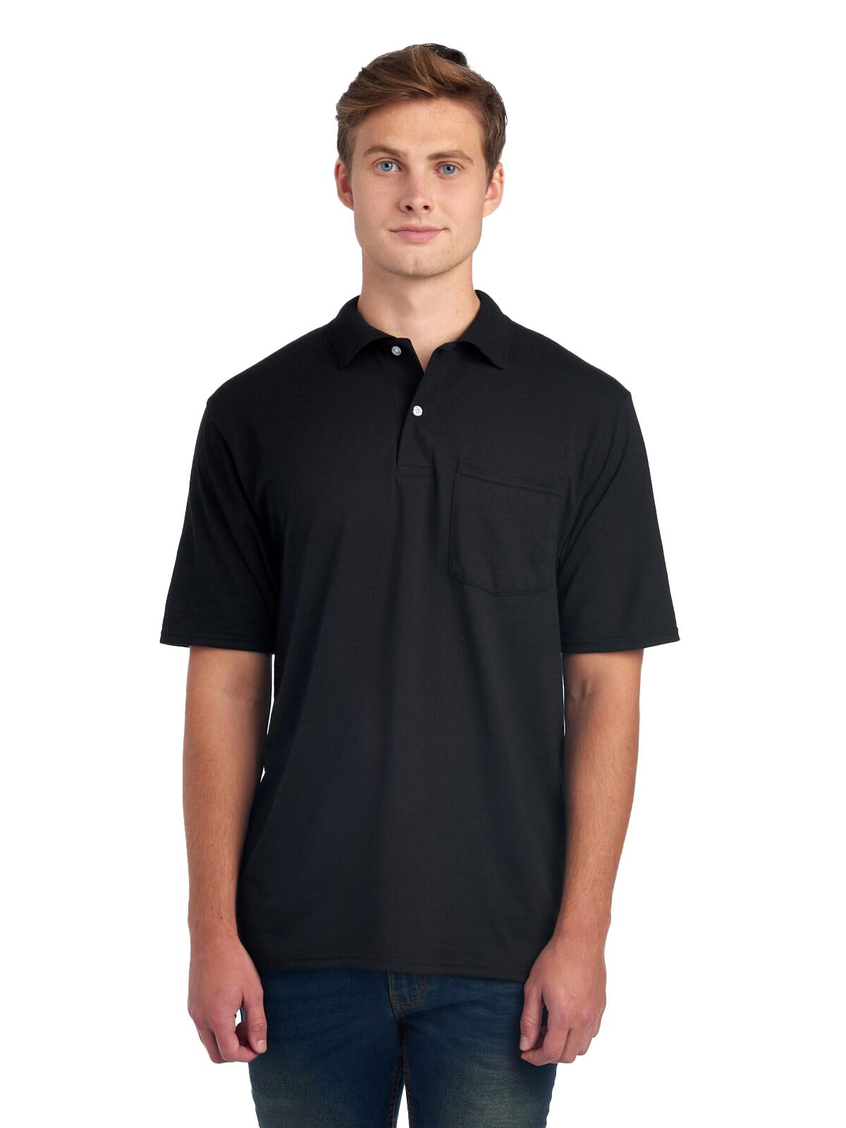 Jerzees Men's Dri Power Cotton Blend Polo Shirts, Moisture Wicking for All Day Comfort, Short or Long Sleeve