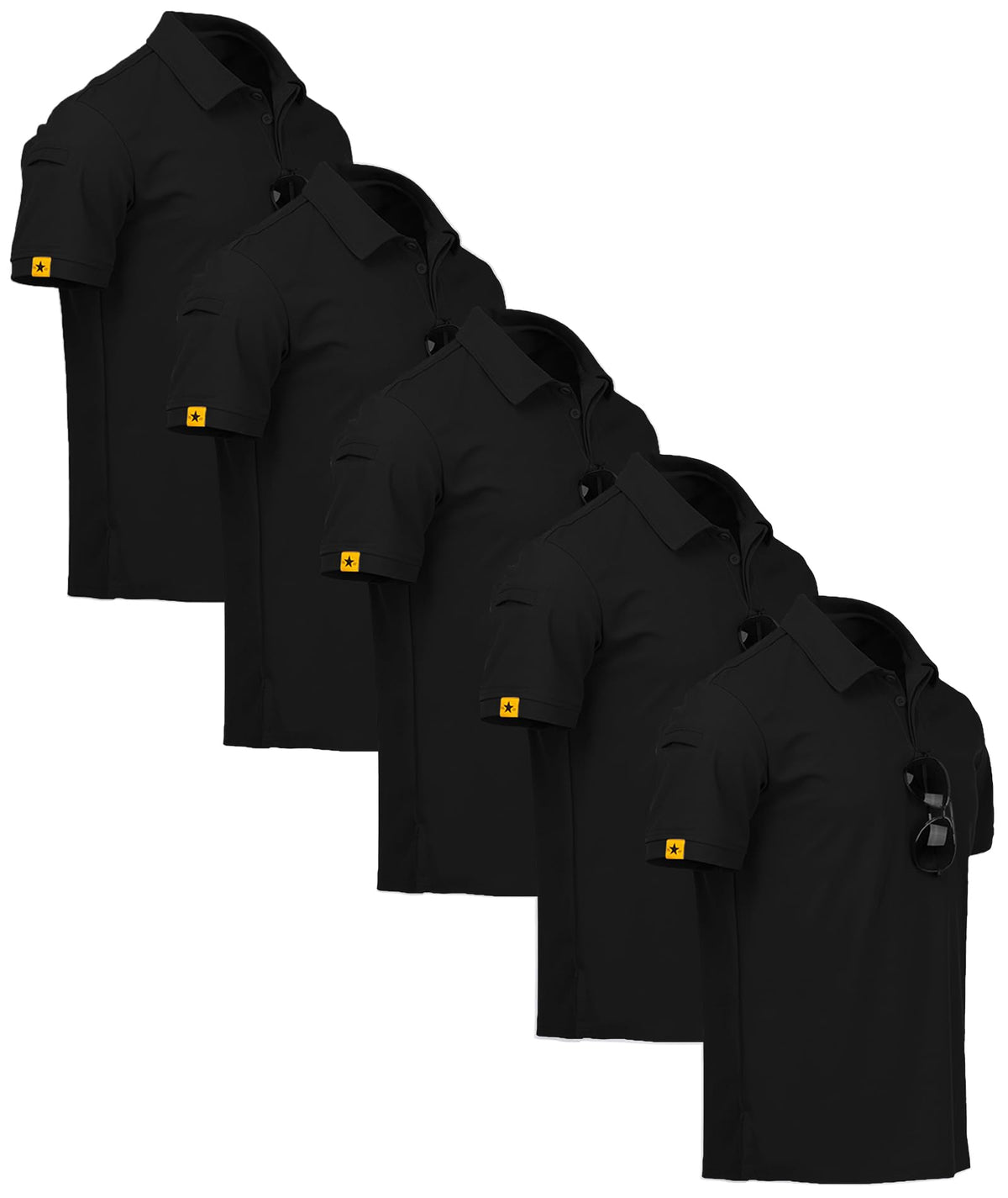 ZITY 5 Pack Mens Polo Shirt Short Sleeve Moisture Wicking Golf T-Shirt